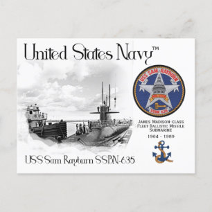 POSTALE USS SAM RAYBURN SSBN-635 SOUS-MARINE - CARTE POSTA