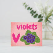 Postale v - carte flash violets (Debout devant)