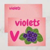 Postale v - carte flash violets (Devant / Derrière)