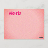 Postale v - carte flash violets (Dos)