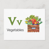 Postale V est pour les légumes - Carte Flash Alphabet (Devant)