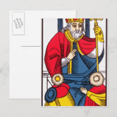 Postale V Le Pape, carte Tarot (Devant / Derrière)