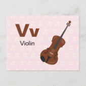 Postale V pour violon - Carte Flash Alphabet (Devant)