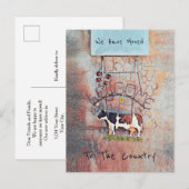 Postale Vache Rustique Pays Western Farm Carte de déplacem (Devant / Derrière)