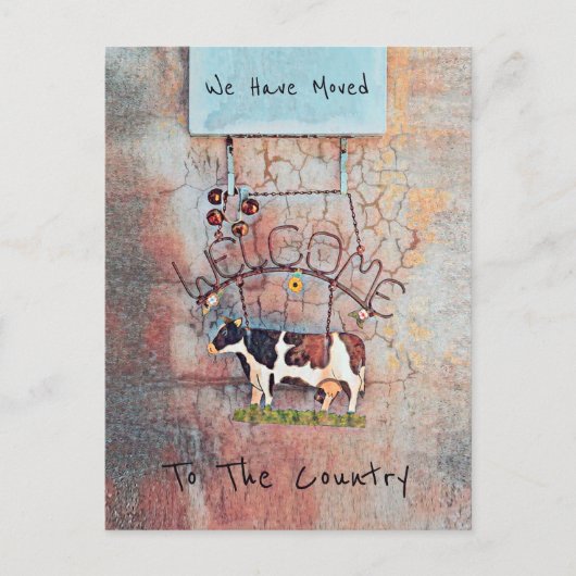 Postale Vache Rustique Pays Western Farm Carte de déplacem (Devant)