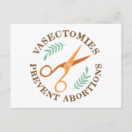 Postale Vasectomies Empêcher l'avortement Activisme Carte (Devant)