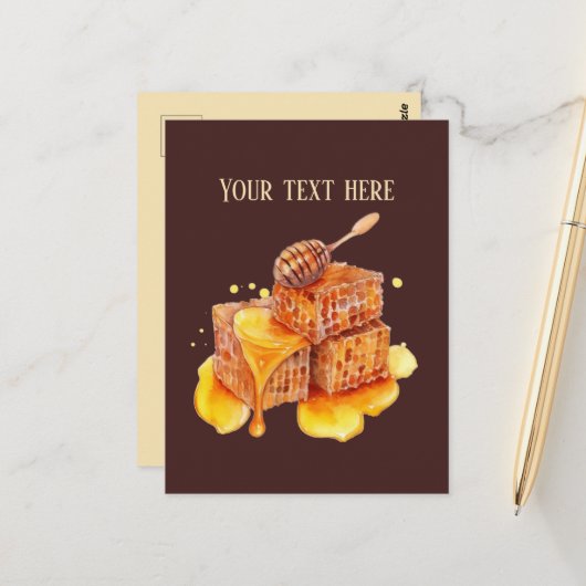 Postale Vendeurs de miel frais ajouter le texte Carte post (Devant/Arrière en situation)