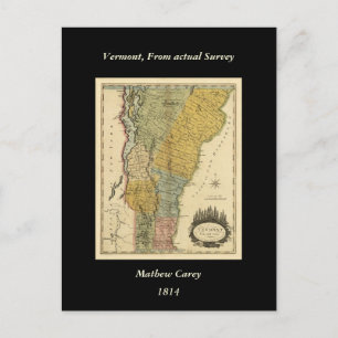Postale Vermont, De l'enquête réelle - Carte Vintage 1814