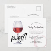 Postale Verre à vin humour | Carte de voeux de célébration (Devant / Derrière)