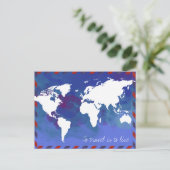 Postale Vers Voyage est de vivre / carte du monde (Debout devant)