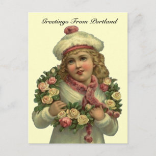 Postale VICTORIEN vintage avec Portland ROSE OU CARTE POST