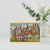Postale Vieille carte de Tampa Floride Message de bienvenu (Debout devant)