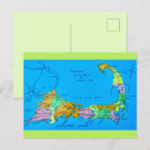 Postale Vieille carte touristique de Cape Cod (Devant / Derrière)