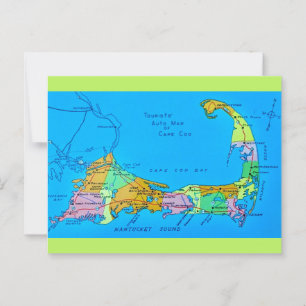 Postale Vieille carte touristique de Cape Cod