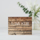 Postale Vieux bois de chêne texture carte d'amour (Debout devant)