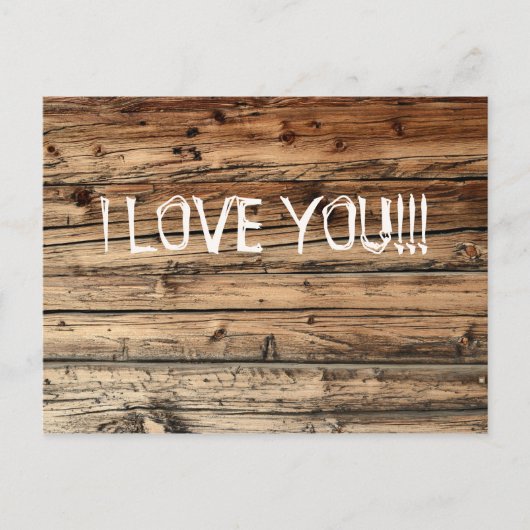 Postale Vieux bois de chêne texture carte d'amour (Devant)