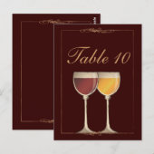 Postale Vieux Monde Rouge & Blanc Verre Table Numéro Carte (Devant / Derrière)