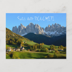 Postale Village des Dolomites à l'automne 'saluti' carte p