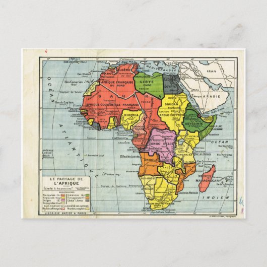 Postale Vintage, Division de l'Afrique, 1900, Carte (Devant)