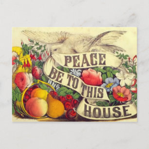 Postale Vintage "La Paix Soit À Cette Maison" - Carte Post