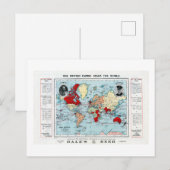 Postale Vintage L'Empire britannique s'étend sur la carte  (Devant / Derrière)