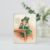 Postale Vintage Leprechaun Téléphone Carte Saint Patrick (Debout devant)