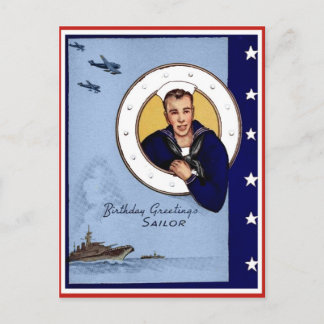 Postale Vintage MilitaireAnniversaire Salutations Carte po