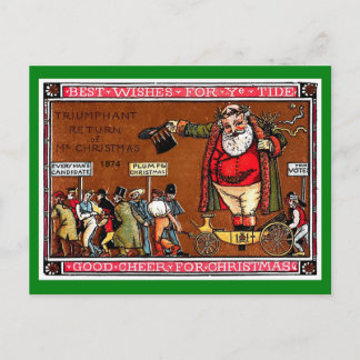 Postale Vintage Père Noël European 1874 Photocopie Carte p