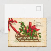 Postale Vintage Une Joyeuse Carte de Noël (Devant / Derrière)