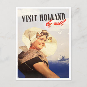 Postale Visitez la Hollande par chemin de fer carte postal