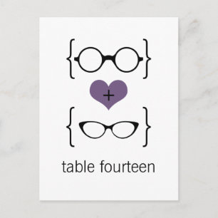 Postale Vitres Geeky Violet Numéro de tableau Carte postal
