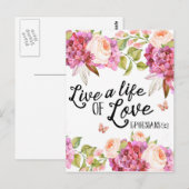 Postale Vivre une vie d'amour Ephésiens citent carte posta (Devant / Derrière)