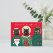 Postale Vos 3 chats dans les affreux pulls de Noël Carte p (Debout devant)