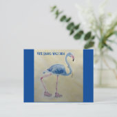 Postale Vote Harris/Walz Flamant rose bleu avec carte post (Debout devant)