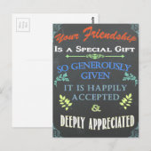 Postale Votre Carte Chalkboard d'amitié (Devant / Derrière)