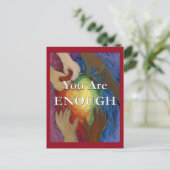 Postale Vous Êtes Assez Rainbow Hearts Hands Art Carte Pos (Debout devant)