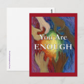 Postale Vous Êtes Assez Rainbow Hearts Hands Art Carte Pos (Devant / Derrière)