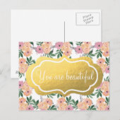 Postale Vous êtes belle carte de motif floral (Devant / Derrière)