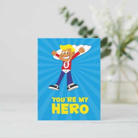 Postale Vous êtes ma carte de héros (Debout devant)