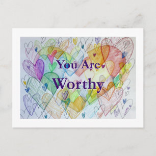 Postale Vous Êtes Véritable Rainbow Hearts Art Carte Posta