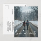 Postale Vrai Amour Attend Faire- Part Retardé Carte Postal (Devant / Derrière)