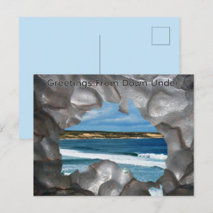 Postale Vue de la plage australienne à travers la carte au