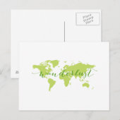 Postale Wanderlust, carte du monde (Devant / Derrière)
