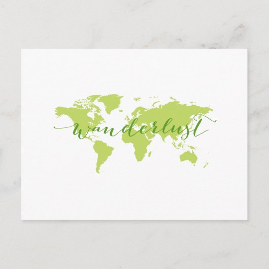 Postale Wanderlust, carte du monde (Devant)