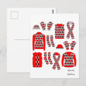 Postale Warm Warm Wams Jacquards Motifs Objets Carte posta (Devant / Derrière)