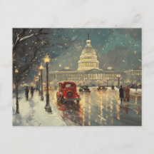 Washington DC Capitol Building Carte Retro Vintage