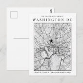 Postale Washington, DC. Carte de ville + repère d'emplacem (Devant / Derrière)