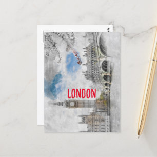 Postale Watercolor Big Ben London Royaume-Uni Carte postal
