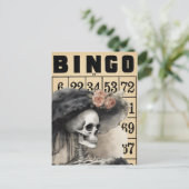 Postale Watercolor Fancy Lady Skeleton Carte de Bingo Vint (Debout devant)