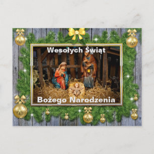 Postale Wesołych świąt Carte religieuse de Noël en polonai